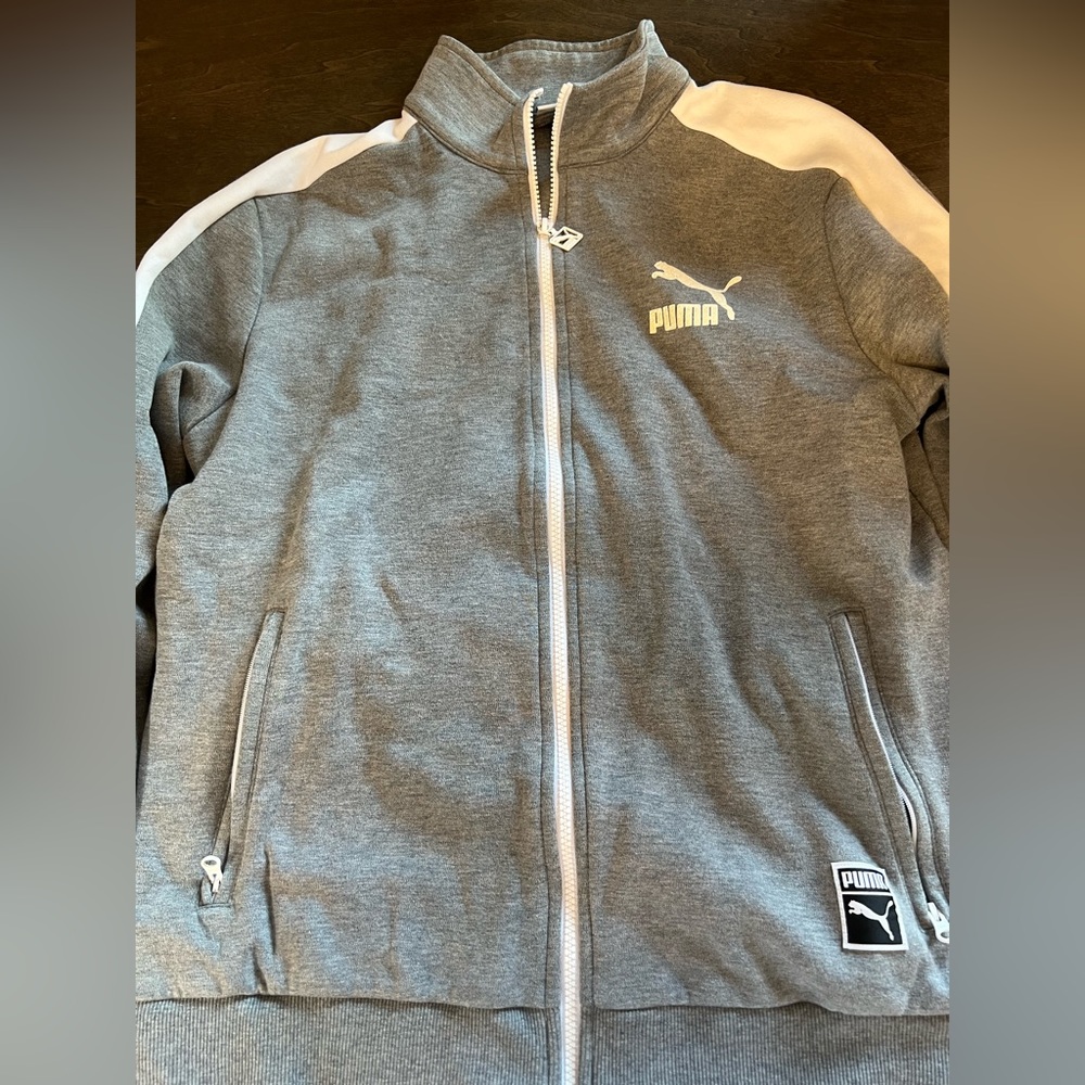 Grey Puma T7 Track Jacket Size Medium